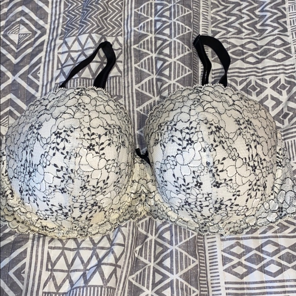 White and Black Lace VS Bra